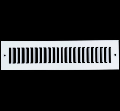 12"x2" White Toe Kick Vent Cover, Cabinet Toe Space HVAC Register Grille