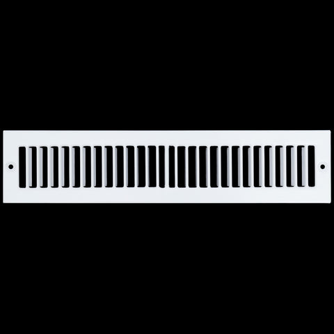 14"x2" White Toe Kick Vent Cover, Cabinet Toe Space HVAC Register Grille