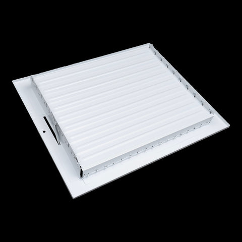 12"x4" White Steel Adjustable Supply Register, Air Vent Cover with Damper for Sidewall Or Ceiling