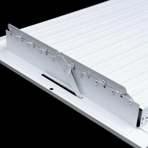 14"x6" White Steel Adjustable Supply Register, Air Vent Cover with Damper for Sidewall Or Ceiling