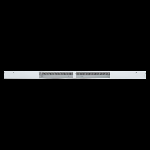 48" White Steel Baseboard Return Air Grille, Removable Faceplate