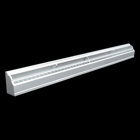 48" White Steel Baseboard Return Air Grille, Removable Faceplate