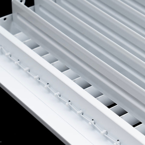 8"x6" White Steel Adjustable Supply Register, Air Vent Cover with Damper for Sidewall Or Ceiling