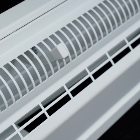 48" White Steel Baseboard Return Air Grille, Removable Faceplate