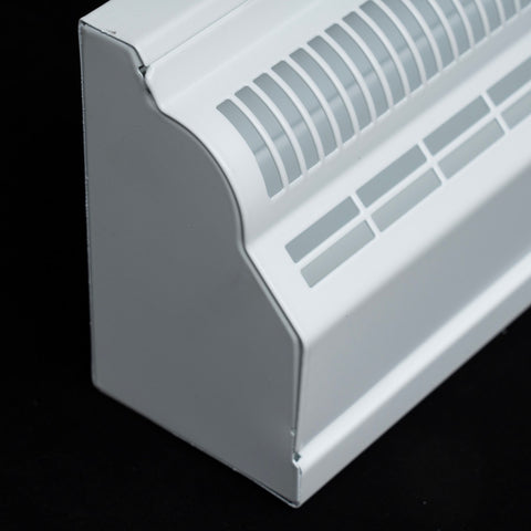 48" White Steel Baseboard Return Air Grille, Removable Faceplate