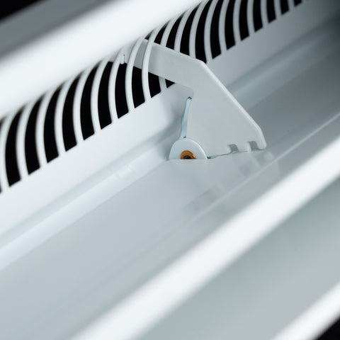 48" White Steel Baseboard Return Air Grille, Removable Faceplate