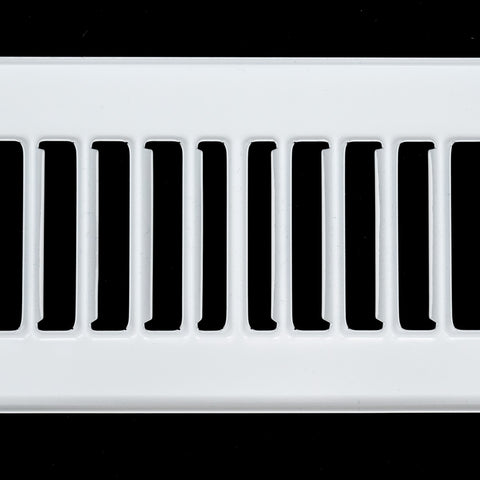 12"x4" White Toe Kick Vent Cover, Cabinet Toe Space HVAC Register Grille