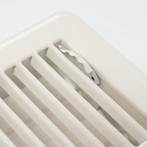 12"x6" White Steel Floor Register, Walkable Heavy-Duty Louvered Vent Cover with Damper