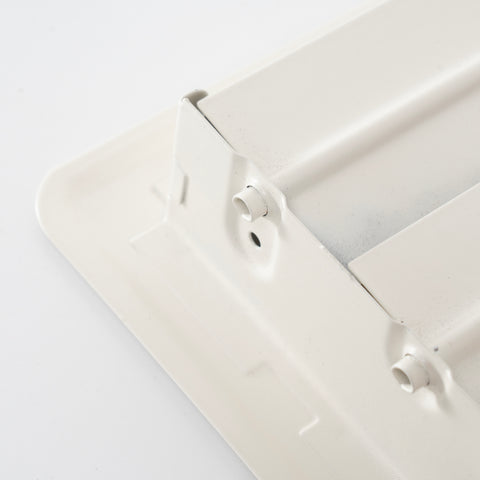 12"x4" White Steel Floor Register, Walkable Heavy-Duty Louvered Vent Cover with Damper
