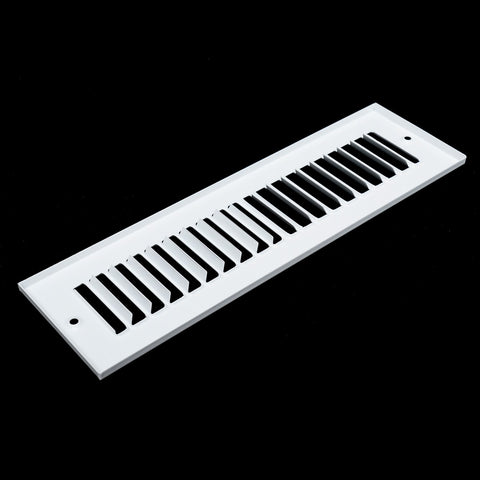 14"x2" White Toe Kick Vent Cover, Cabinet Toe Space HVAC Register Grille