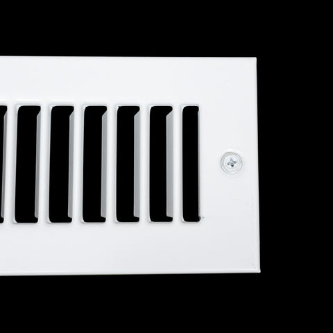 12"x4" White Toe Kick Vent Cover, Cabinet Toe Space HVAC Register Grille