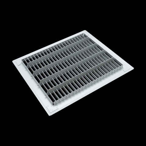 6"x24" White Steel Return Air Floor Grille, Walkable Heavy-Duty Fixed-Blade Vent Cover