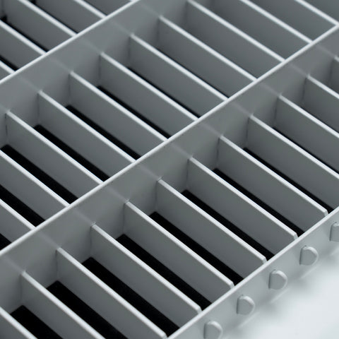 10"x12" White Steel Return Air Floor Grille, Walkable Heavy-Duty Fixed-Blade Vent Cover