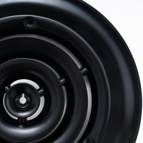 6" Black Steel Round Ceiling Diffuser, Supply Vent Cover for Round Neck Air Ducts