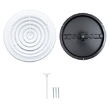 10" White Steel Round Ceiling Diffuser with Butterfly Damper & Handle, Supply Vent Cover for Round Neck Air Ducts