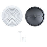 12" White Steel Round Ceiling Diffuser with Butterfly Damper & Handle, Supply Vent Cover for Round Neck Air Ducts