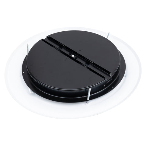 10" White Steel Round Ceiling Diffuser with Butterfly Damper & Handle, Supply Vent Cover for Round Neck Air Ducts