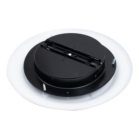 6" White Steel Round Ceiling Diffuser with Butterfly Damper & Handle, Supply Vent Cover for Round Neck Air Ducts