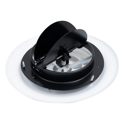 6" White Steel Round Ceiling Diffuser with Butterfly Damper & Handle, Supply Vent Cover for Round Neck Air Ducts