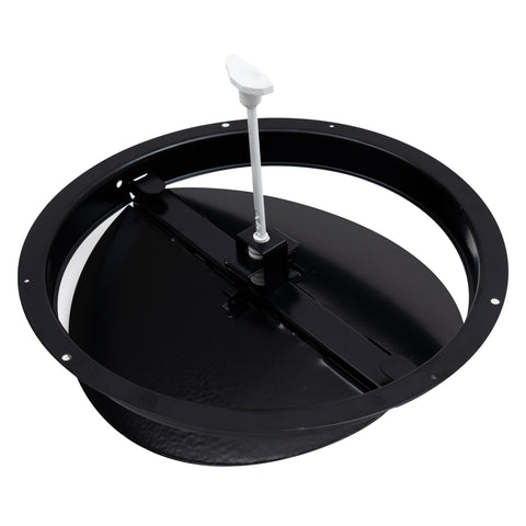 8" Black Steel Butterfly Damper for Round Ceiling Diffuser, Plastic Key Handle