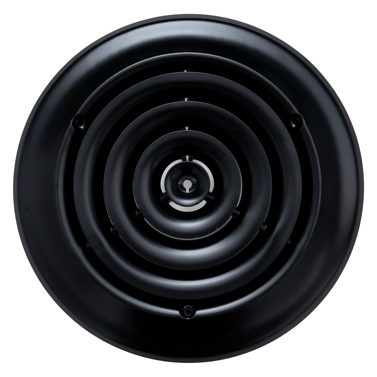 8" Black Steel Round Ceiling Diffuser, Supply Vent Cover for Round Neck Air Ducts
