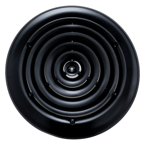 10" Black Steel Round Ceiling Diffuser, Supply Vent Cover for Round Neck Air Ducts