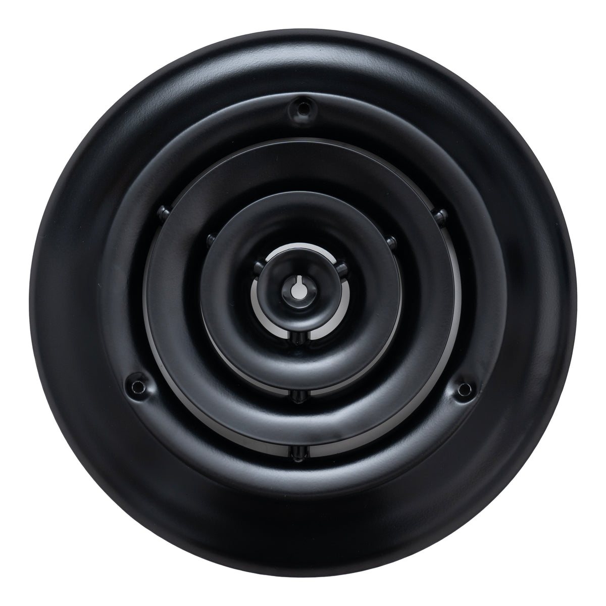 6" Black Steel Round Ceiling Diffuser, Supply Vent Cover for Round Neck Air Ducts