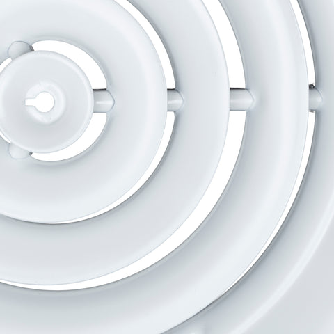 10" White Steel Round Ceiling Diffuser, Supply Vent Cover for Round Neck Air Ducts