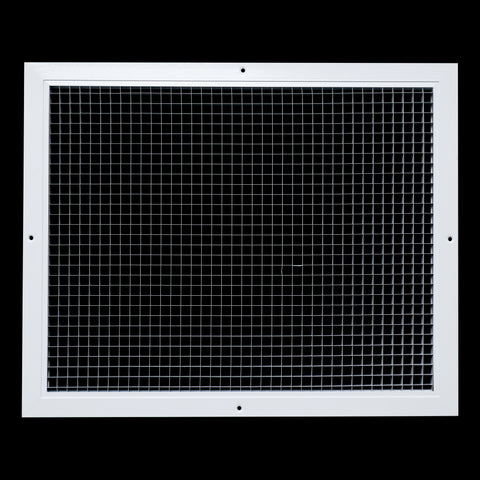 20"x16" White Aluminum Eggcrate Return Air Grille, Low-Noise High-Airflow Rust-Proof Vent Cover