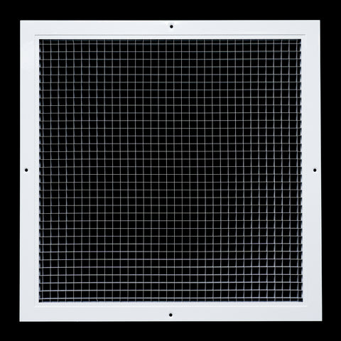 18"x18" White Aluminum Eggcrate Return Air Grille, Low-Noise High-Airflow Rust-Proof Vent Cover