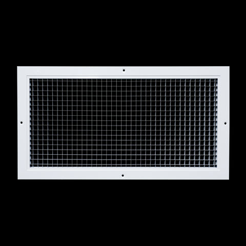 20"x10" White Aluminum Eggcrate Return Air Grille, Low-Noise High-Airflow Rust-Proof Vent Cover