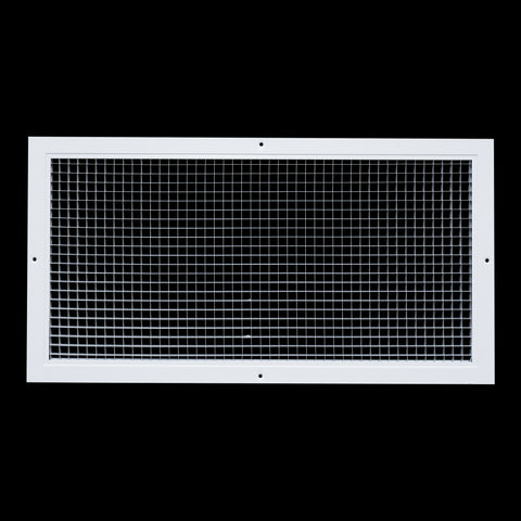 24"x12" White Aluminum Eggcrate Return Air Grille, Low-Noise High-Airflow Rust-Proof Vent Cover