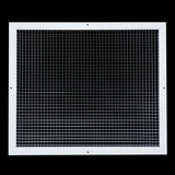 24"x20" White Aluminum Eggcrate Return Air Grille, Low-Noise High-Airflow Rust-Proof Vent Cover