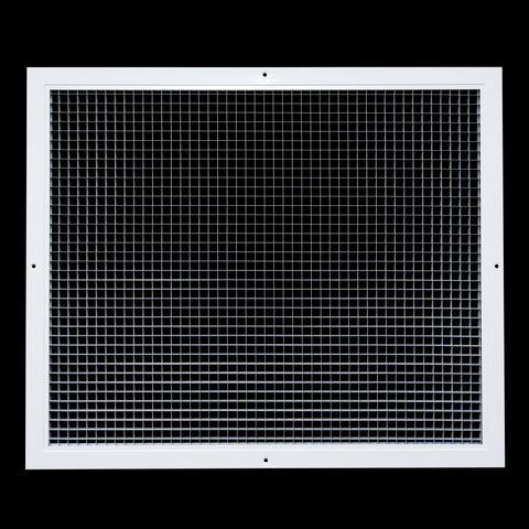 24"x20" White Aluminum Eggcrate Return Air Grille, Low-Noise High-Airflow Rust-Proof Vent Cover