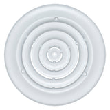 8" White Steel Round Ceiling Diffuser, Supply Vent Cover for Round Neck Air Ducts
