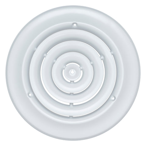 8" White Steel Round Ceiling Diffuser, Supply Vent Cover for Round Neck Air Ducts