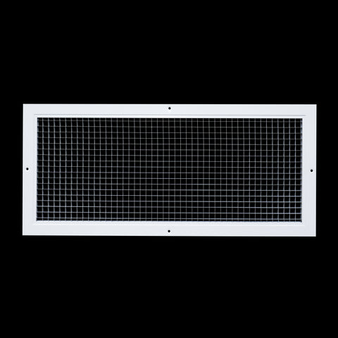 24"x10" White Aluminum Eggcrate Return Air Grille, Low-Noise High-Airflow Rust-Proof Vent Cover