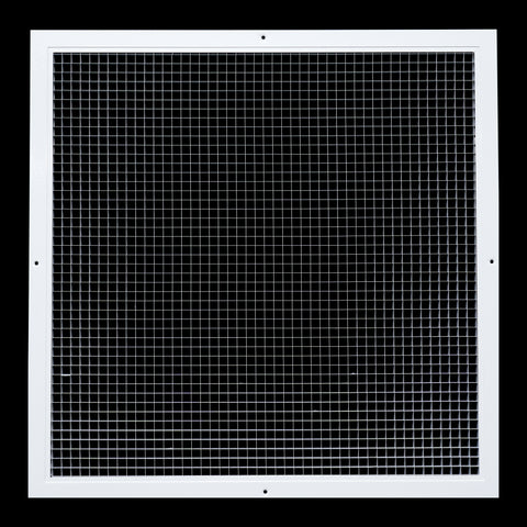 24"x24" White Aluminum Eggcrate Return Air Grille, Low-Noise High-Airflow Rust-Proof Vent Cover