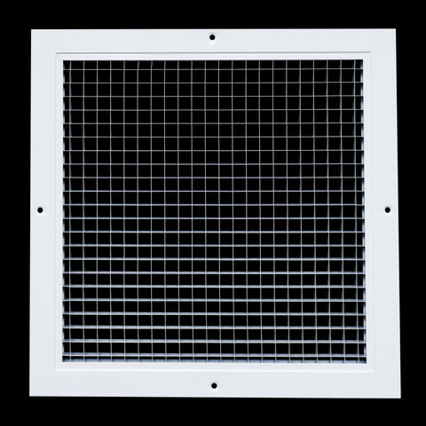 12"x12" White Aluminum Eggcrate Return Air Grille, Low-Noise High-Airflow Rust-Proof Vent Cover