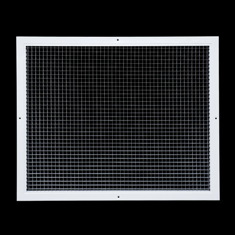 25"x20" White Aluminum Eggcrate Return Air Grille, Low-Noise High-Airflow Rust-Proof Vent Cover