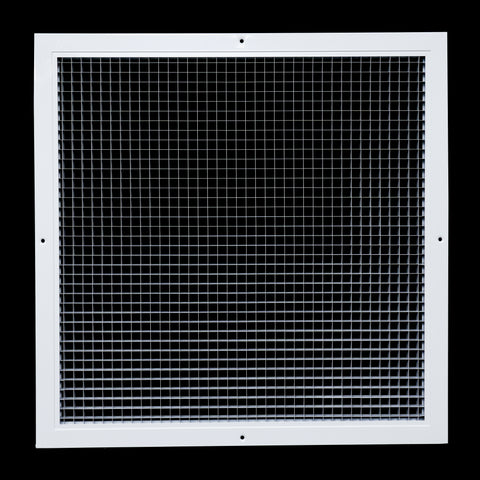20"x20" White Aluminum Eggcrate Return Air Grille, Low-Noise High-Airflow Rust-Proof Vent Cover