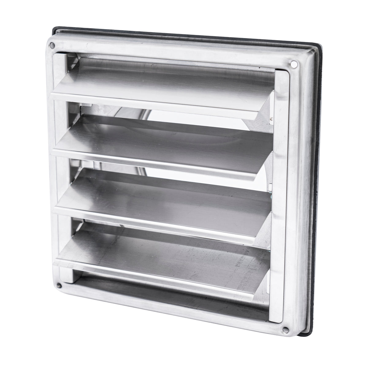 6" Stainless Steel Square Dryer Vent Cover with Moving Lamella, Weatherproof Exterior Wall Exhaust Vent
