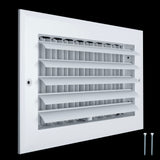 10"x6" 1-Way White Aluminum Adjustable Curved Blade Supply Register, Air Vent Cover with Damper for Sidewall Or Ceiling