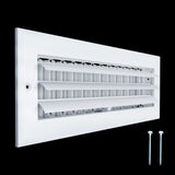 14"x4" 1-Way White Aluminum Adjustable Curved Blade Supply Register, Air Vent Cover with Damper for Sidewall Or Ceiling