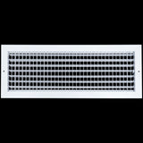 24"x8" White Steel Adjustable Supply Register, Air Vent Cover with Damper for Sidewall Or Ceiling