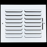 10"x8" 1-Way White Steel Fixed Curved Blade Air Supply Diffuser, Directional Register Vent Cover for Sidewall Or Ceiling