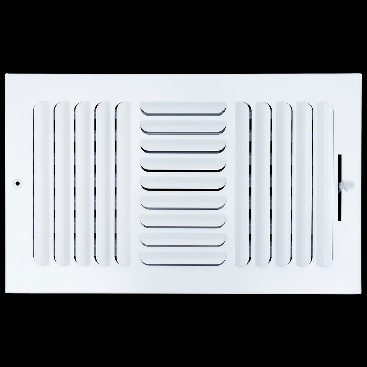 airgrilles 14"w x 8"h 3 way fixed curved blade air supply diffuser  -  register vent cover grill for sidewall and ceiling  -  white  -  outer dimensions: 15.75"w x 9.75"h hnd-cb-wh-3way-14x8  - 1