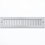 12"x2" Gray Toe Kick Vent Cover, Cabinet Toe Space HVAC Register Grille