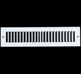 12"x2" White Toe Kick Vent Cover, Cabinet Toe Space HVAC Register Grille