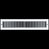 14"x2" White Toe Kick Vent Cover, Cabinet Toe Space HVAC Register Grille